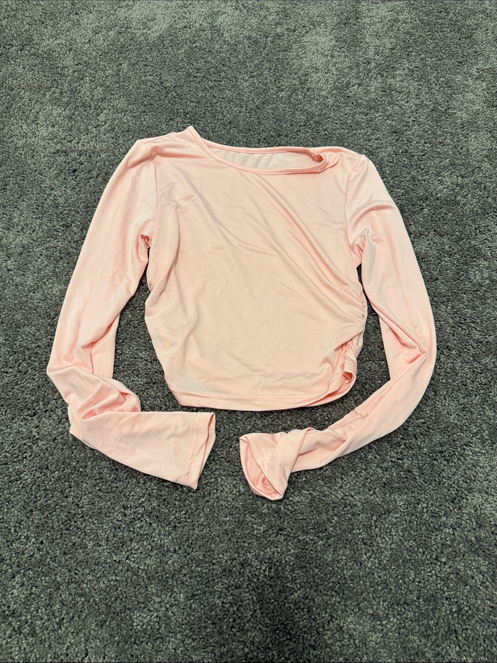 SHEIN Light Pink Long Sleeve Crop Top